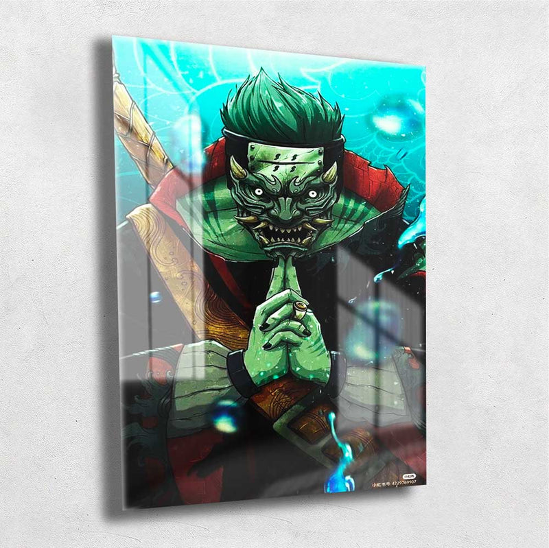 Quadro Metalizado Kisame Anime Naruto Placa Decorativa Brilhante