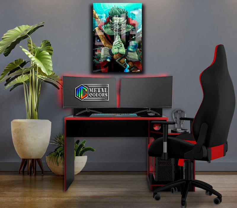 Quadro Metalizado Kisame Anime Naruto Placa Decorativa Brilhante