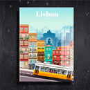 Quadro Metalizado Lisboa Coleção Países Placa Decorativa Brilhante