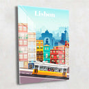 Quadro Metalizado Lisboa Coleção Países Placa Decorativa Brilhante