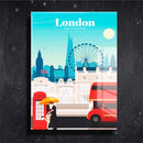 Quadro Metalizado Londres Coleção Países Placa Decorativa Brilhante