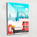 Quadro Metalizado Londres Coleção Países Placa Decorativa Brilhante