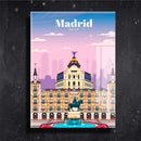Quadro Metalizado Madrid Coleção Países Placa Decorativa Brilhante