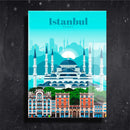 Quadro Metalizado Istanbul Coleção Países Placa Decorativa Brilhante