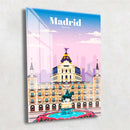 Quadro Metalizado Madrid Coleção Países Placa Decorativa Brilhante