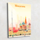 Quadro Metalizado Moscow Coleção Países Placa Decorativa Brilhante