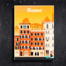 Quadro Metalizado Rome Coleção Países Placa Decorativa Brilhante