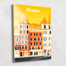 Quadro Metalizado Rome Coleção Países Placa Decorativa Brilhante