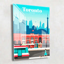 Quadro Metalizado Toronto Coleção Países Placa Decorativa Brilhante