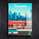 Quadro Metalizado Toronto Coleção Países Placa Decorativa Brilhante