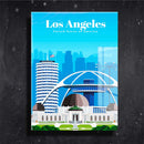 Quadro Metalizado Los Angeles Coleção Países Placa Decorativa Brilhante