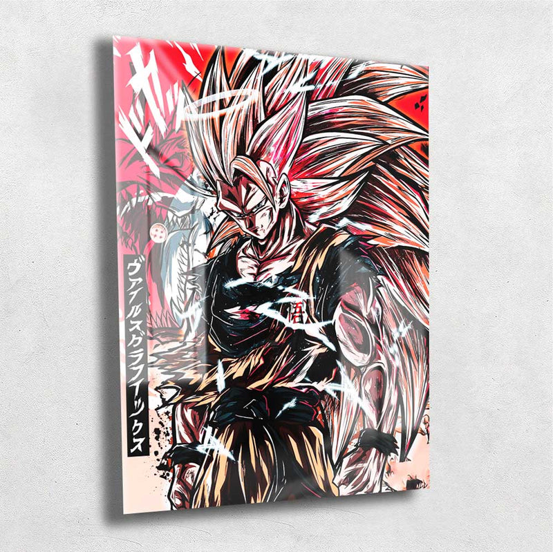 Quadro Metalizado Goku Super Sayajin 3 Dragon Ball Anime