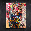 Quadro Metalizado goku Super Sayajin 3 Dragon Ball Anime Decorativo