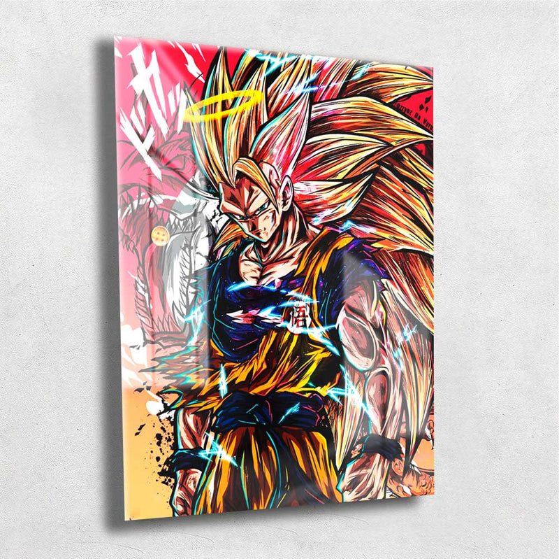 Quadro Metalizado Goku Super Sayajin 3 Dragon Ball Anime