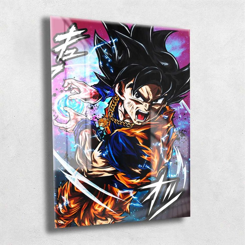 Quadro Metalizado Goku instinto Superior Dragon Ball Super Anime