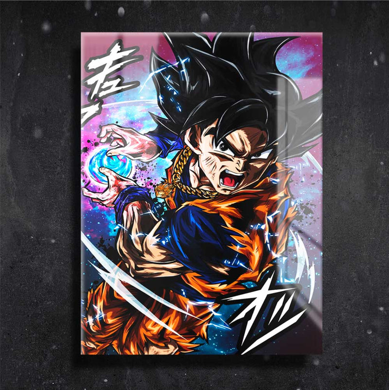 Quadro Metalizado Goku instinto Superior Dragon Ball Super Anime