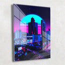 Quadro Metalizado Cidade Coleção Neon Arts Placa Decorativa Brilhante