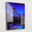 Quadro Metalizado Templo ao luar Coleção Neon Arts Placa Decorativa Brilhante