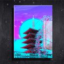 Quadro Metalizado Japão Coleção Neon Arts Placa Decorativa Brilhante