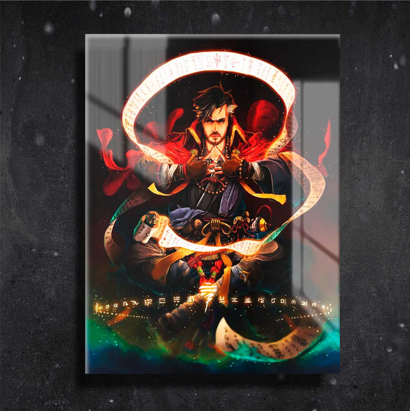 Quadro Metalizado Dr. Estranho Ninja Art Placa Decorativa Brilhante