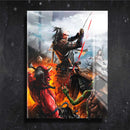 Quadro Metalizado Geralt de Rívia The Witcher Placa Decorativa Brilhante