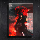 Quadro Metalizado Itachi Uchiha Sharingan Placa Decorativa Brilhante Anime Naruto