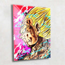 Quadro Metalizado Vegeta Sayajin Tatoo Fan art Placa Decorativa Brilhante Anime Dragon Ball