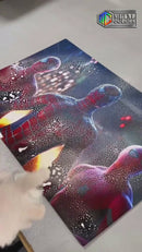 Quadro Metalizado Homem Aranha Versões Sem Volta pra Casa Placa Decorativa Brilhante Luxo