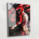 Quadro Metalizado Power Rangers Vermelho Jason Colorido Placa Decorativa Brilhante