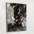 Quadro Metalizado Power Rangers Preto Zack Colorido Placa Decorativa Brilhante